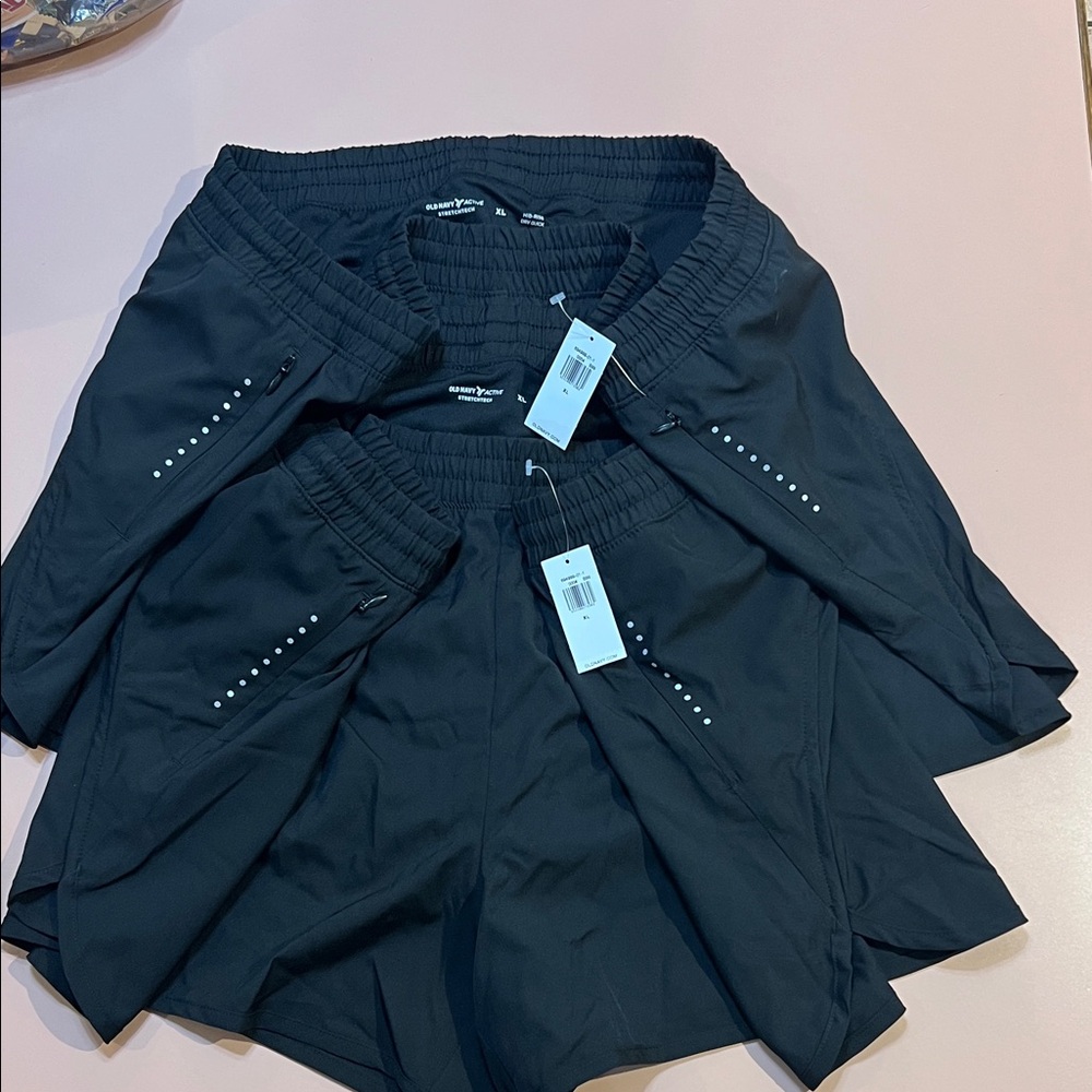 2 pair Old Navy Black XL ShortS NWT
